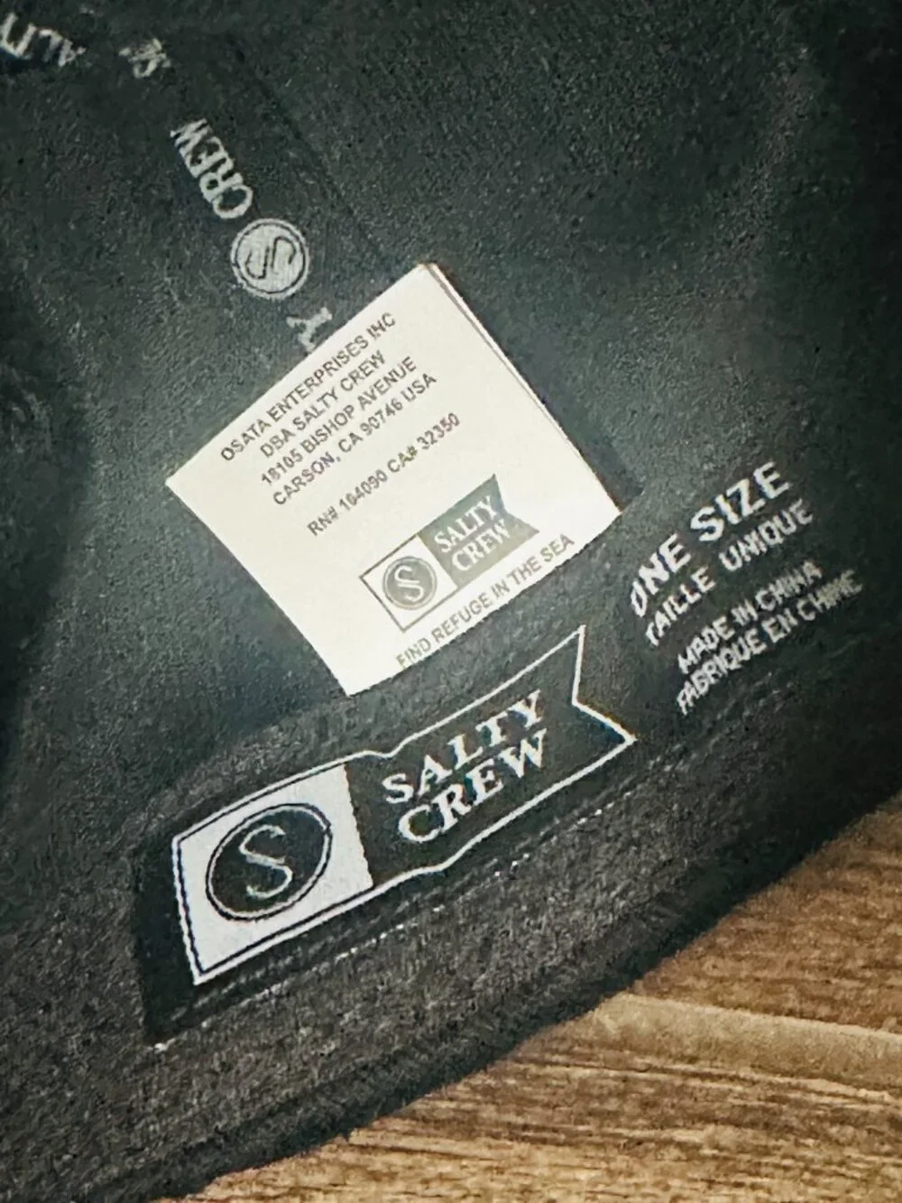 Salty Crew - Black  Adjustable Hat Cap - Find Refuge in The Sea